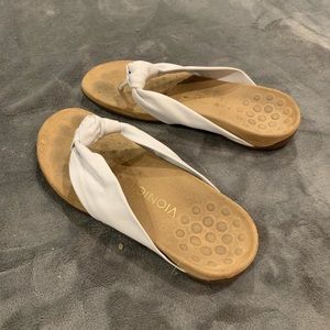 White strap footbed sandals
